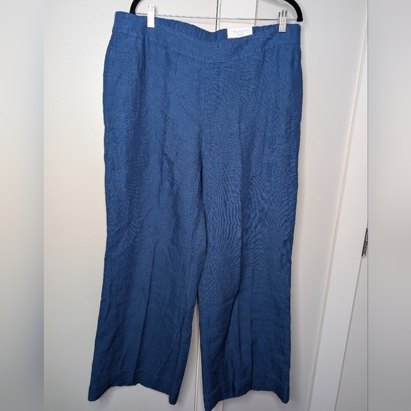 Chico's Blue Linen Trousers sz 16 NWT - Picture 3 of 7